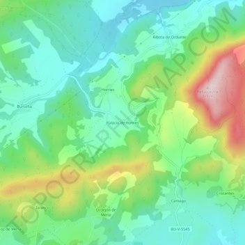 Palacio de Hornes topographic map, elevation, terrain
