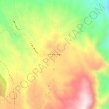 Teopancingo topographic map, elevation, terrain