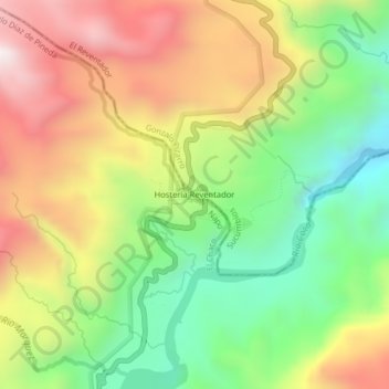 Hostería Reventador topographic map, elevation, terrain