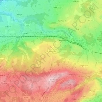 Engenberg topographic map, elevation, terrain
