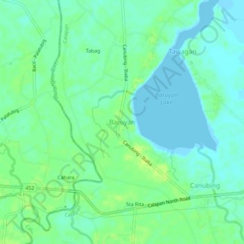 Baruyan topographic map, elevation, terrain