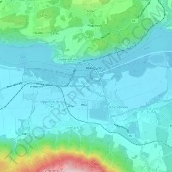 Strau topographic map, elevation, terrain