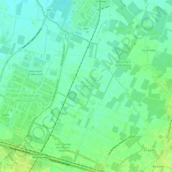 Pratofontana topographic map, elevation, terrain