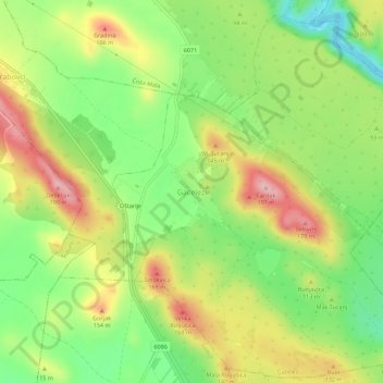 Gaćelezi topographic map, elevation, terrain