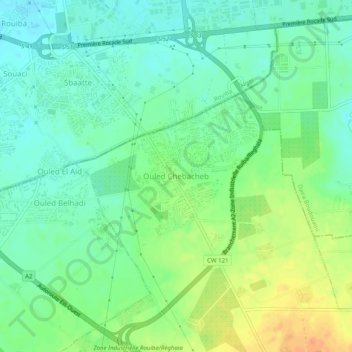 Ouled Chebacheb topographic map, elevation, terrain