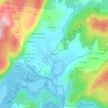 Lestimoño topographic map, elevation, terrain