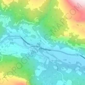Trøym topographic map, elevation, terrain