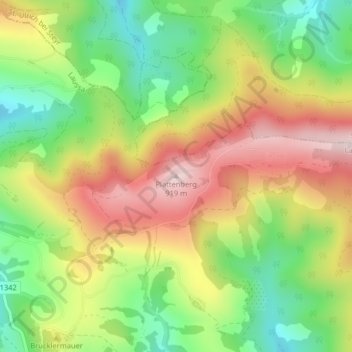 Plattenberg topographic map, elevation, terrain