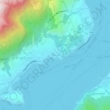 Tremezzo topographic map, elevation, terrain