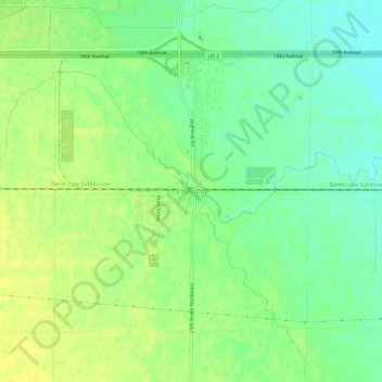 Emerado topographic map, elevation, terrain
