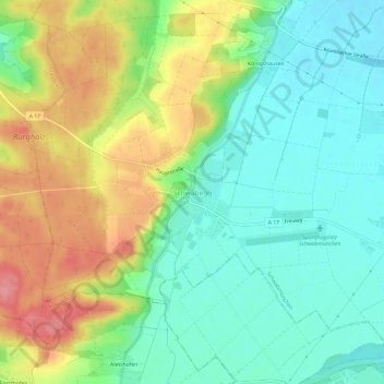 Schwabegg topographic map, elevation, terrain