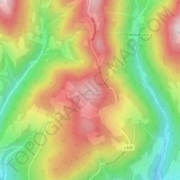 Gelderkogel topographic map, elevation, terrain