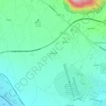 Grotticelle topographic map, elevation, terrain