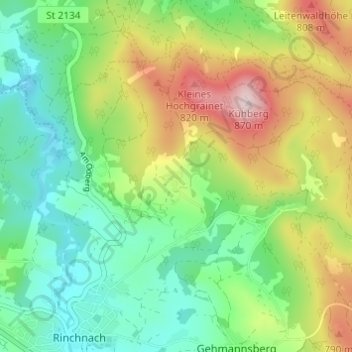Oberasberg topographic map, elevation, terrain