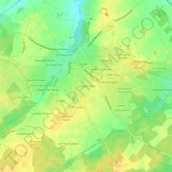 La Dandonnerie topographic map, elevation, terrain