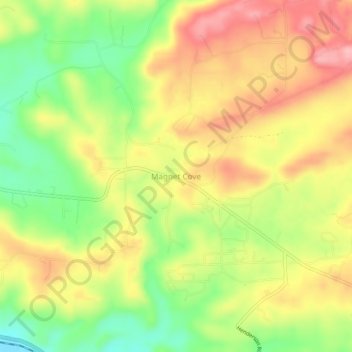 Magnet Cove topographic map, elevation, terrain
