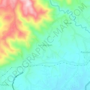 Lumbangan topographic map, elevation, terrain