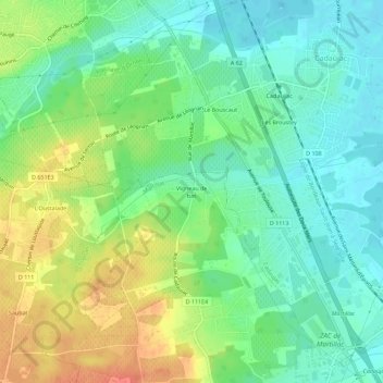 Vigneau de bas topographic map, elevation, terrain