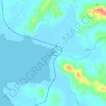Momi Bay topographic map, elevation, terrain