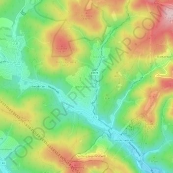 Untermauerbach topographic map, elevation, terrain