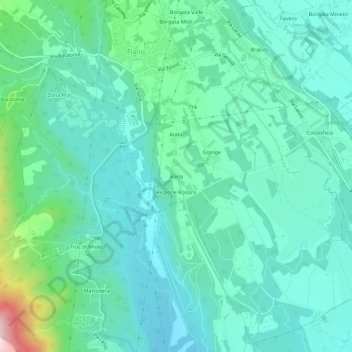 Borla topographic map, elevation, terrain