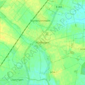 Pfäfflingen topographic map, elevation, terrain