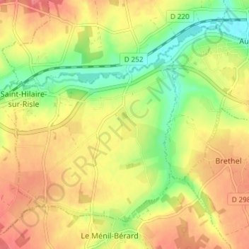 Les Canards topographic map, elevation, terrain