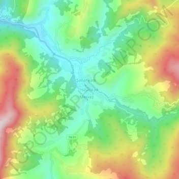 Hasankadı topographic map, elevation, terrain