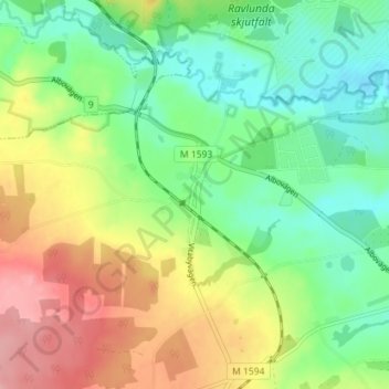 Ravlunda topographic map, elevation, terrain