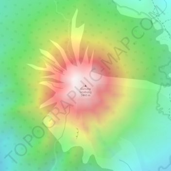 Gunung Sinabung topographic map, elevation, terrain