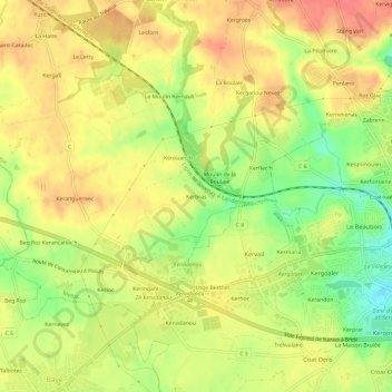 Kerbras topographic map, elevation, terrain