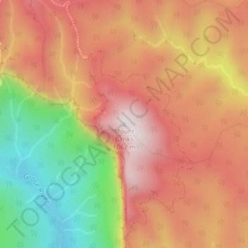 Mount Banks topographic map, elevation, terrain