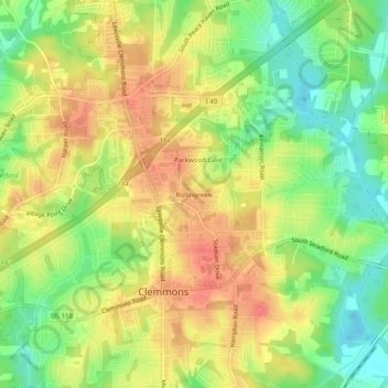 Rollingreen topographic map, elevation, terrain