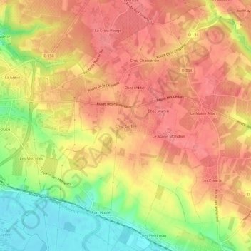 Chez Corbin topographic map, elevation, terrain