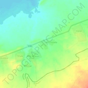 Hathnur topographic map, elevation, terrain