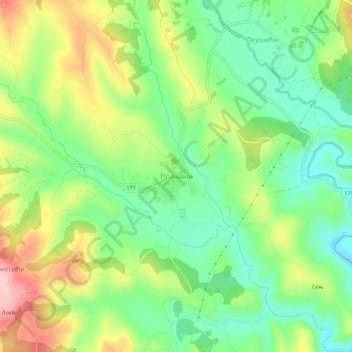 Pranjani topographic map, elevation, terrain