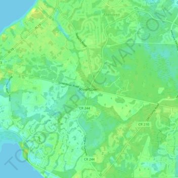 Rivertown topographic map, elevation, terrain