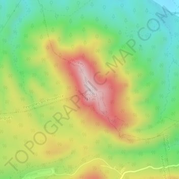 Concors topographic map, elevation, terrain