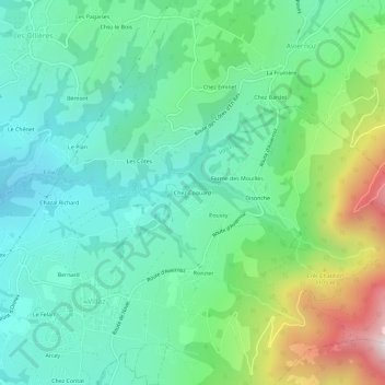 Chez Coquard topographic map, elevation, terrain
