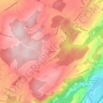 Corrençon topographic map, elevation, terrain