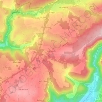 Le Motiron topographic map, elevation, terrain