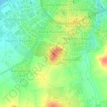 Cerro del Viento topographic map, elevation, terrain