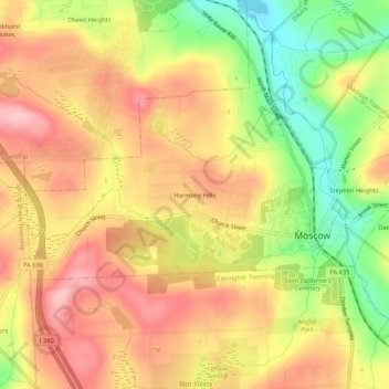 Harmony Hills topographic map, elevation, terrain