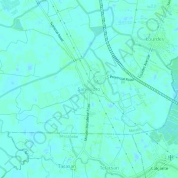 San Isidro topographic map, elevation, terrain