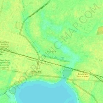 Bichhia topographic map, elevation, terrain