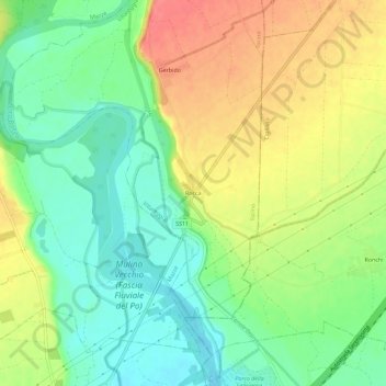 Rocca topographic map, elevation, terrain