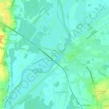 Quartier de la Gare topographic map, elevation, terrain