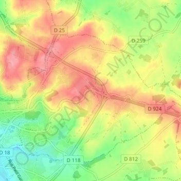 Le Buisson Corblin topographic map, elevation, terrain