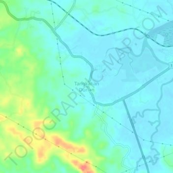 Tangkahan Durian topographic map, elevation, terrain
