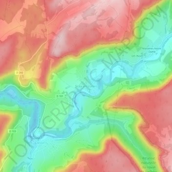 Scey-en-Varais topographic map, elevation, terrain